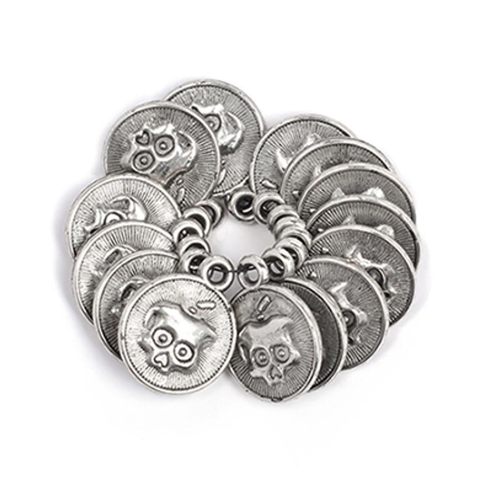 Бусины пластик под металл ⌀15 мм, 8231 цв. черный никель, 50 г