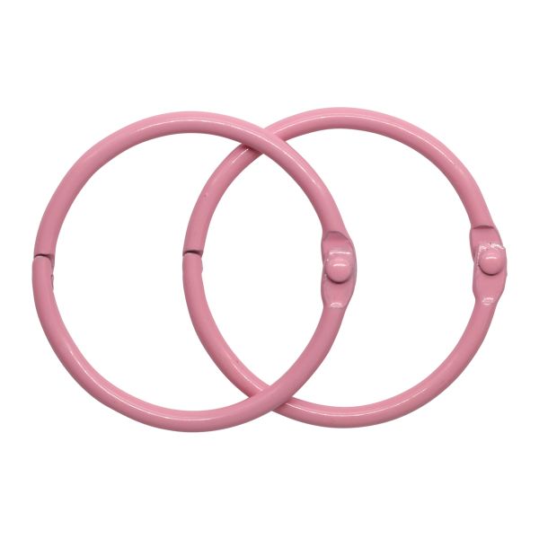 Кольца для альбомов разъемные металл 40 мм, 10 шт, розовый, 5AS-106