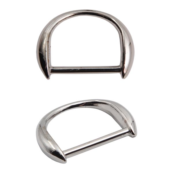 Полукольцо декоративное металл внутр. 25 мм (внешн. 33х24 мм), 2 шт, серебро никель, MT-1855