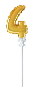 Шар самодув Цифра, 5 шт, 4, золотая, Boomzee FBZ-03