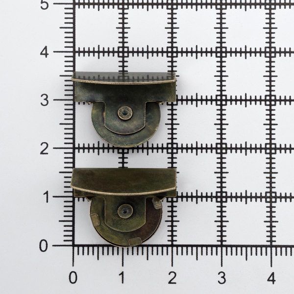 Замок застежка для сумки магнитный 20х17х14мм, 2 шт, LMKZ-004 бронза