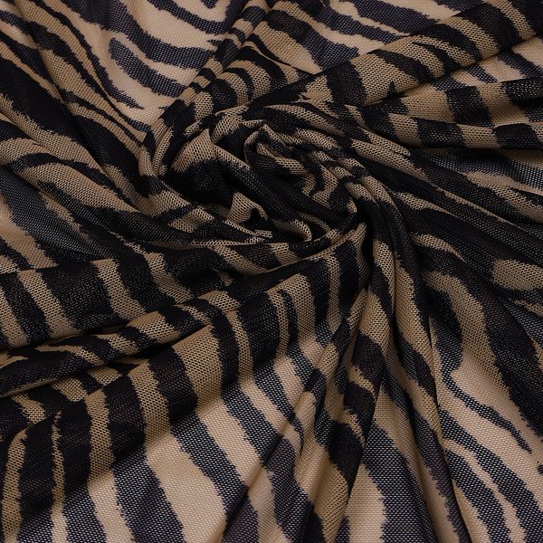 Сетка бельевая эластичная 100 г/м², шир.160 см / 50 метров, Зебра, цв.беж+черный /SZ025816.01/