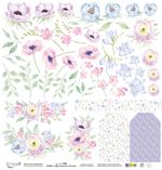 Бумага для скрапбукинга 190 г/м², 30.5х30.5 см, 10 шт, Для открыток. Летняя 7 лист для вырезания, Mr.Painter PSR 210805