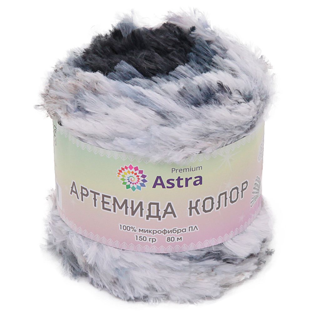 Пряжа Astra Premium (Астра Премиум) Артемида Колор / уп.1 мот. по 150 г, 80 м, 03 серо-голубой секционный