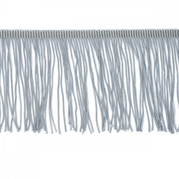 Бахрома отделочная широкая 150.0 мм / 4.5 метра, цв.серебро