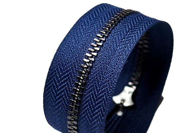 Молния металл (цв.SBS) джинсовая Т3 (3 мм) 1 зам., н/раз., 14 см, S-919 синий (звено: т.никель), уп.100 шт