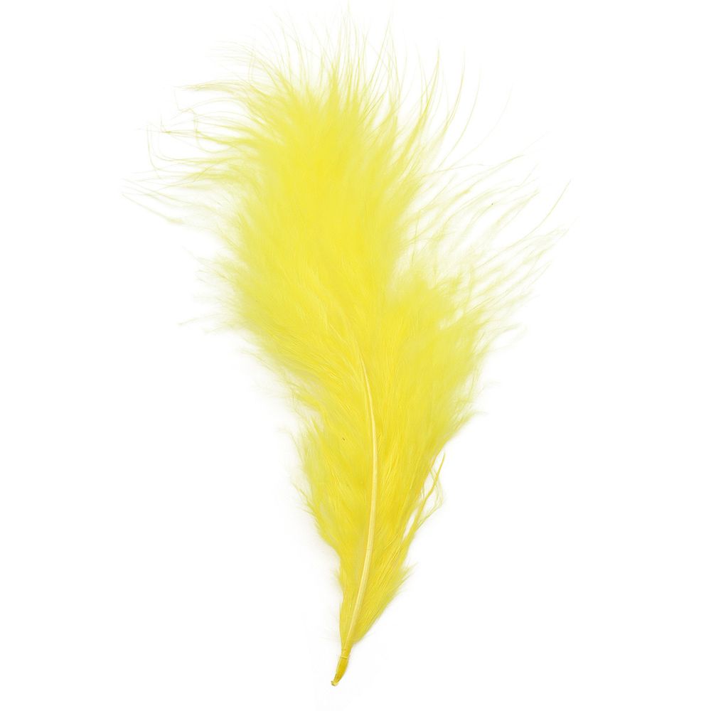 Перья декоративные 5-10см, 25 шт, H-36 желтый