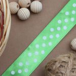 Лента атласная в горошек 25.0 мм / 3 метра, зеленый, Globus