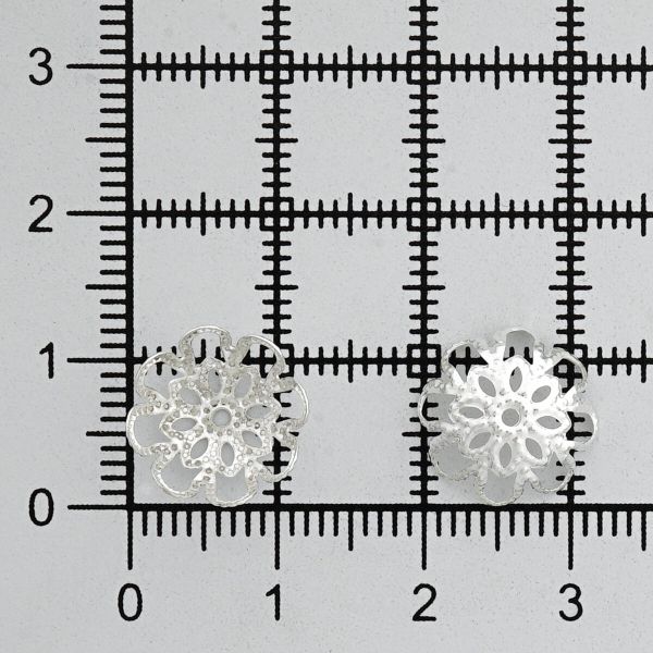 Шапочка для бусин 4AR205, 12мм 30 шт/упак, Astra&Craft (Серебро)