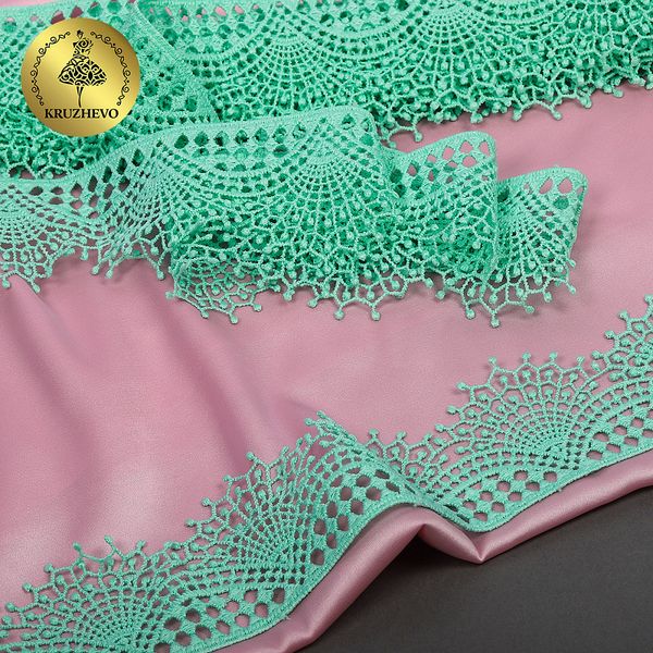 Кружево гипюр (плетёное) 55 мм / 4.5 метра, TBY.SUN.01, цв.F249 мята