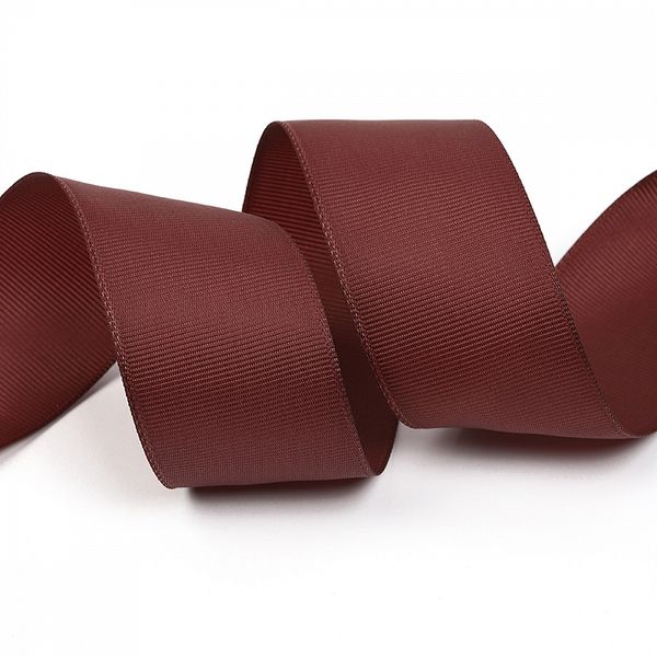 Лента репсовая (в рубчик) 38.0 мм, 868 холод.коричневый уп.27,4м