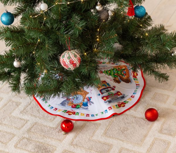 Набор для вышивания нитками Panna, Юбка для новогодней ёлки, 61х61 см