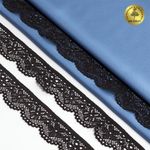 Кружево эластичное (стрейч) 25 мм / 5 метров, TBY.8032, цв.02 черный