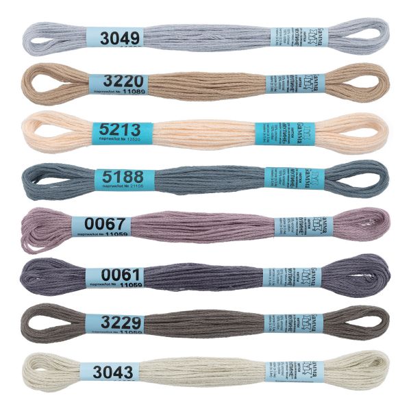 Мулине Gamma 100% хлопок, цв.loft, 8 мотков по 8 метров