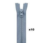 Молния трактор Т5 (5 мм) 1 зам., разъем., 70 см, F316 серый, 10 шт