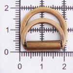 Полукольцо двойное металл внутр. 15 мм (внешн. 22х22 мм), 2 шт, металл, бронза, MT-1852