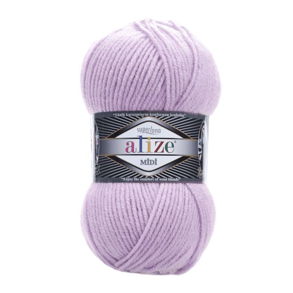 Пряжа Alize (Ализе) Superlana Midi / уп.5 мот. по 100 г, 170м, 505 пепельно-сиреневый А