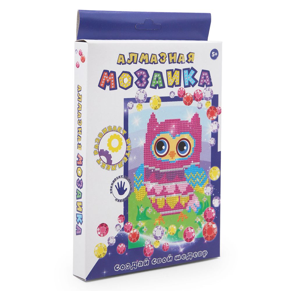 Алмазная (кристальная) мозаика Centrum, Сова, 20х15 см (частичное заполнение)