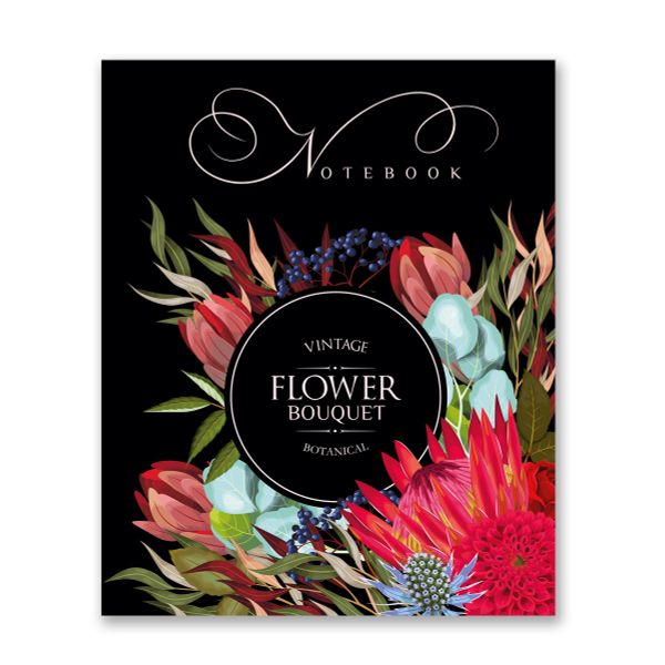 Бизнес-блокнот, матовая ламинация + выборочный лак, A5+ 80 л. 18 шт, клетка, Роскошный букет 000419, Светоч 80ББТ5_4_5_1