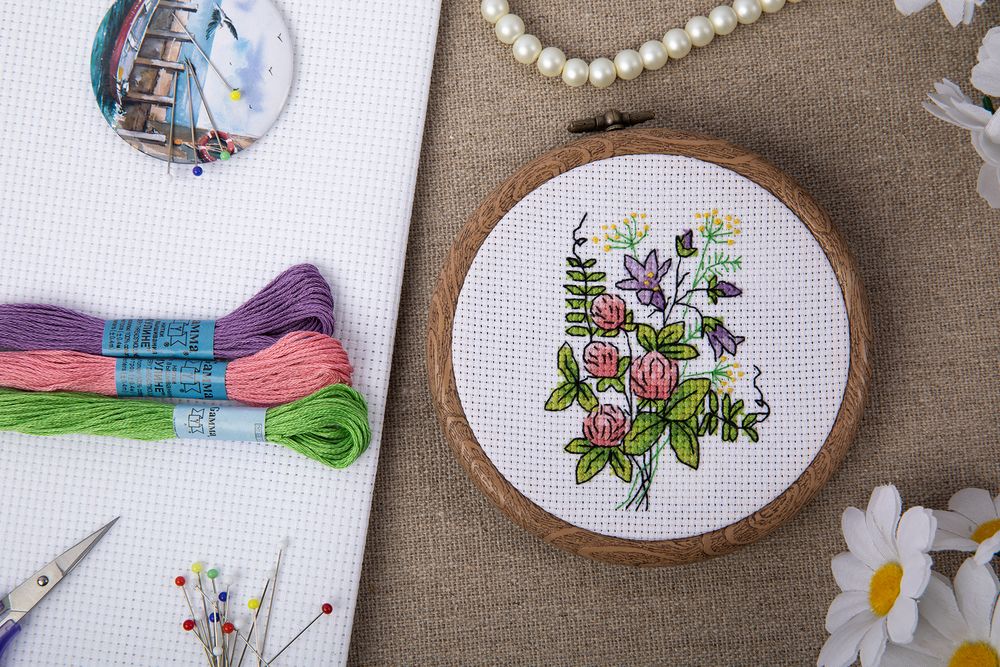 Мулине Gamma набор Вальс цветов 100% хлопок /100% вискоза 35 мотков по 8 метров, ассорти