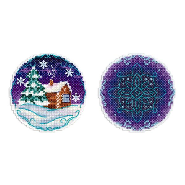 Набор для вышивания нитками МП Студия Р-1102, на пластиковой канве Тихий вечер, 9х9 см