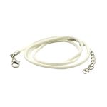 Шнур вощеный с замком, 2 мм, 43см, белый