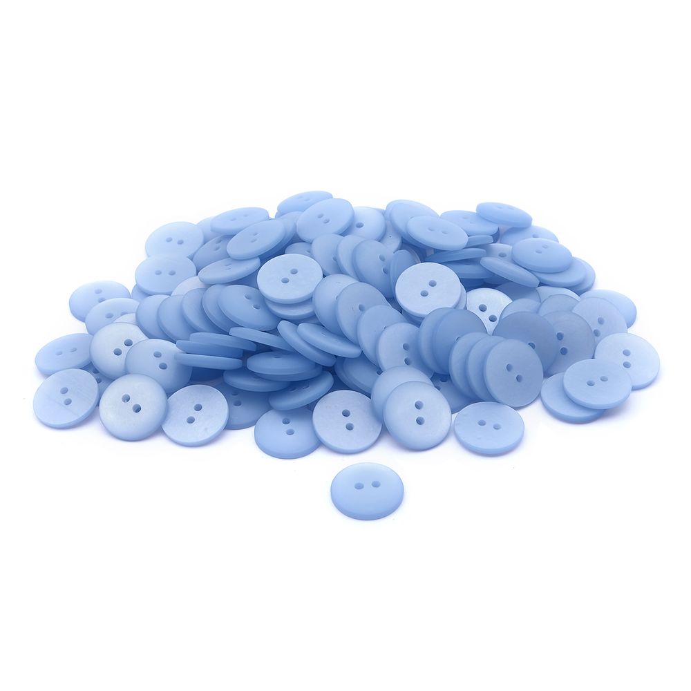 Пуговицы на 2 прокола 28L (18мм), пластик (col.40 светло-голубой), CR-K18M, 144 шт