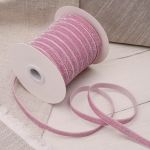 Лента бархатная (тесьма) с люрексом 10.0 мм / 32.9±2 метров, 36 розовый