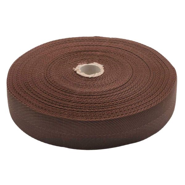 Стропа (ременная лента) 40 мм / 25 метров, толщ. 1.0 мм, [26.9 г/пог.м], 100% п/п, 21 коричневый
