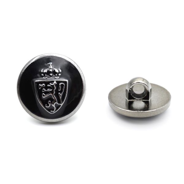 Пуговицы на ножке 28L (18мм), пластик (n.black (черный/черный никель)), 36 шт, PS39