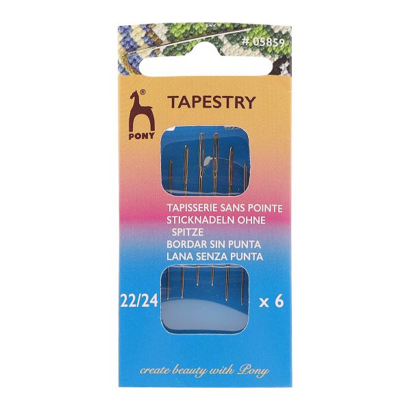 Иглы ручные гобеленовые с золотым ушком Tapestry №22-24, 6 шт, PONY, 05859