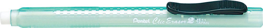 Ластик-карандаш выдвижной Click Eraser 2 12 шт, ZE11T-D зеленый корпус, Pentel