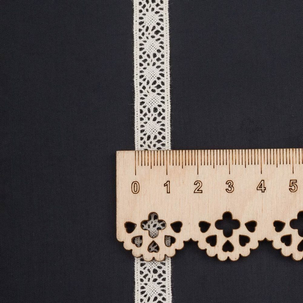 Кружево вязаное (тесьма) 10 мм / 13.72 метра, хлопок, неотбеленный, 3AR3314