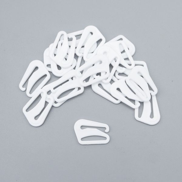 Крючки для бюстгальтера пластик 15.0 мм, 20 шт, белый, 27209, Globus