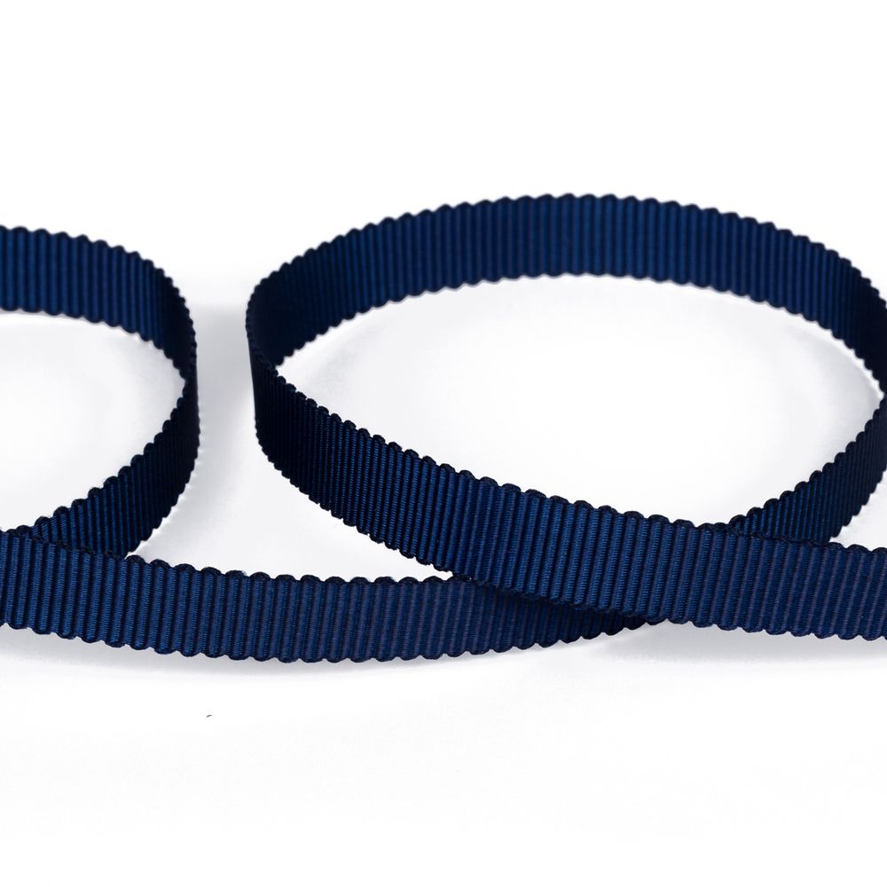 Лента репсовая (в рубчик) с зубчатым краем 10.0 мм, 25±1 метров, 370 т.синий, Gamma PTGR-10