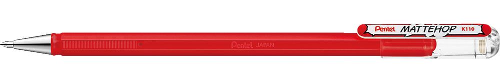 Ручка гелевая с супер укрывистыми чернилами Pentel Mattehop ⌀1 мм, K110-VBX цвет чернил: красный
