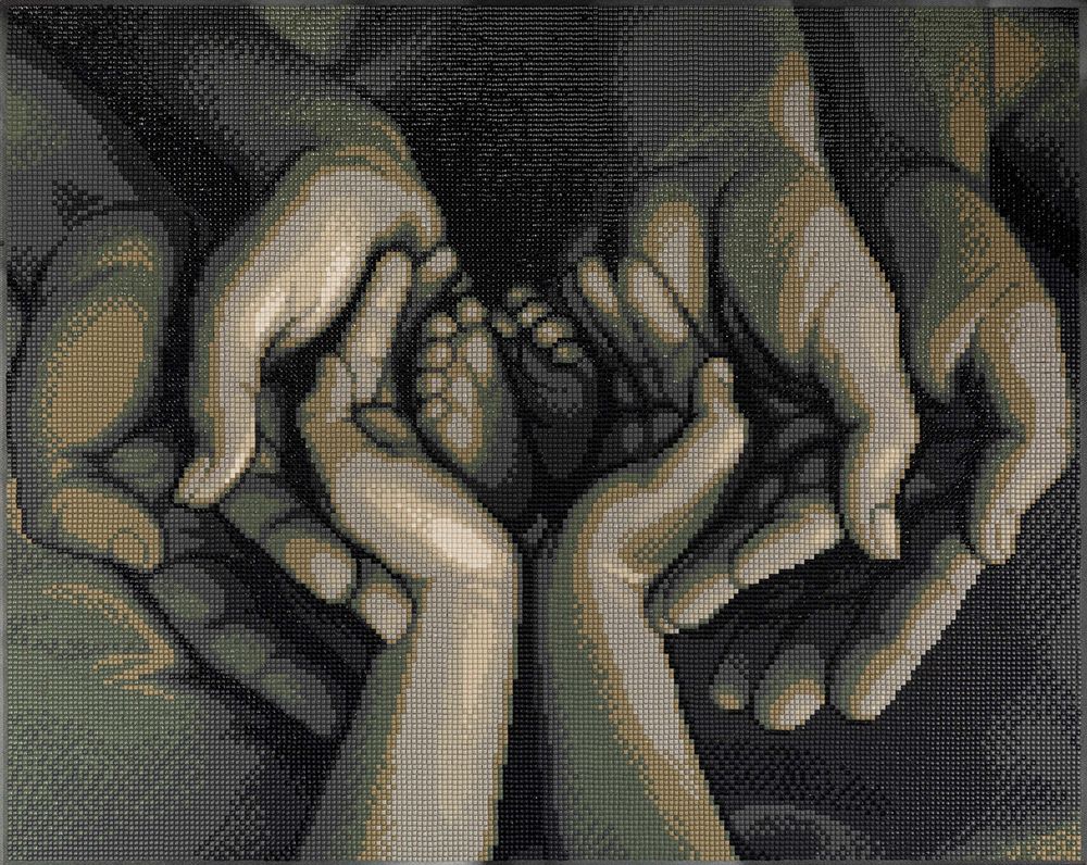 Алмазная (кристальная) мозаика Фрея ALPD-193, на подрамнике Маленькие пяточки, 50х40 см