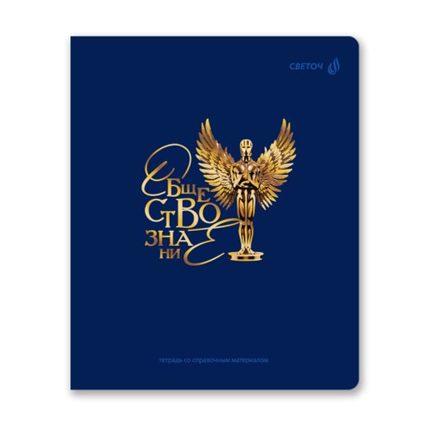 Тетрадь со справочным материалом Золотые главы, тисн.золот.фольгой, A5 48 л. на скобе 65 г/м², белизна 100% 10 шт клетка, 01856 Золотые главы Обществознание, Светоч Т286
