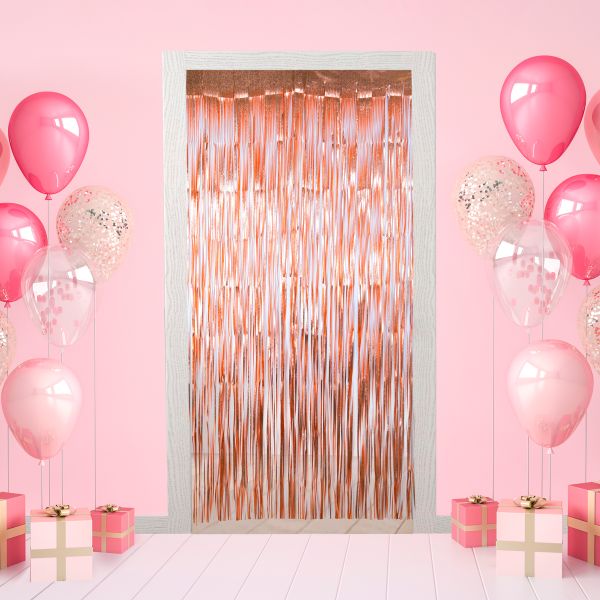 Занавес праздничный Дождик 100х200 см, 03-розовое золото, матовый, Boomzee GBZ-10