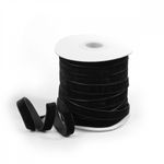 Лента бархатная (тесьма) 10.0 мм / 22.86±1 метров, арт.10VR03 нейлон цв.черный