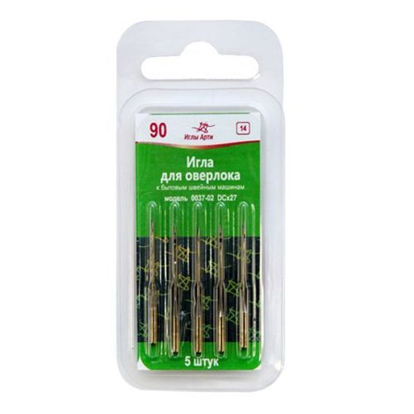 Иглы оверлочные для бытовых оверлоков DCx27, №90, 5 игл, 0037-04, АРТИ