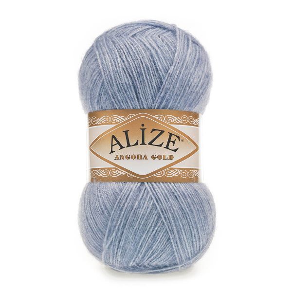 Пряжа Alize (Ализе) Angora Gold / уп.5 мот. по 100 г, 550м, 221 светлый джинс меланж A