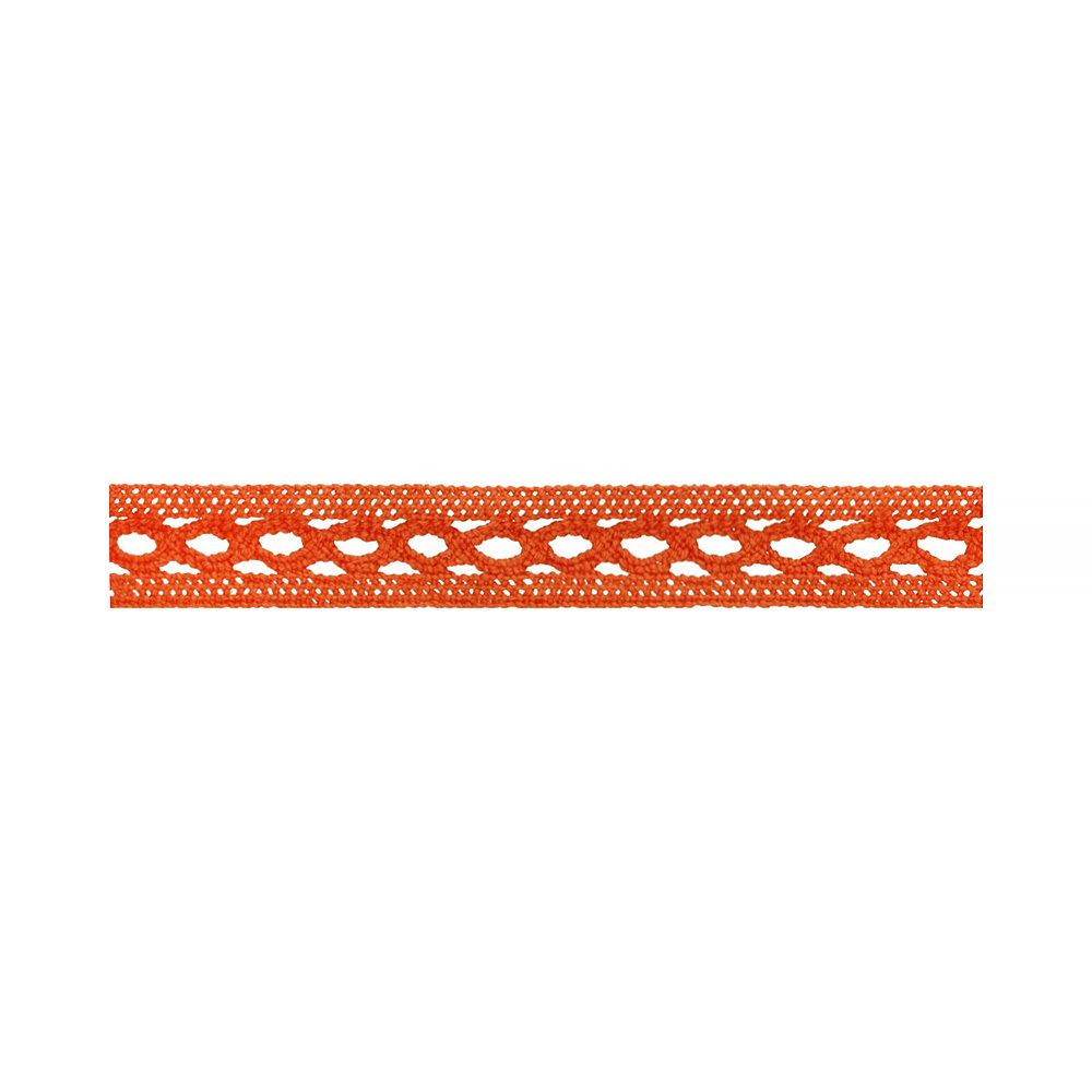 Кружево вязаное (тесьма) 14 мм, 5 шт по 3 м, 125 красно-оранжевый, HVK-24 Gamma