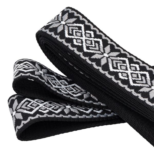 Стропа (ременная лента) 38 мм / 3 метра, [36.33 г/пог.м], с принтом 1-сторонняя, T0750 серый/черный, 3Al359