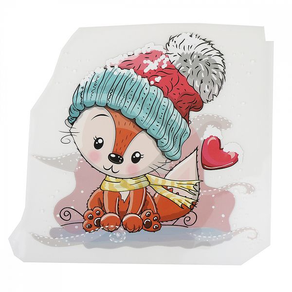 Термотрансфер арт.1248 Лисенок в шапке 16х16,6см, уп.10 шт