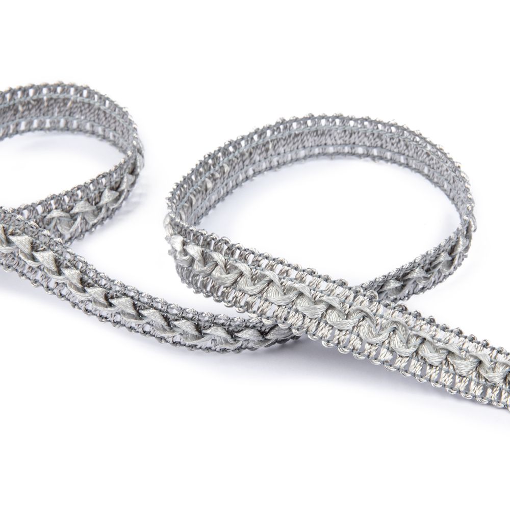 Тесьма декоративная Gamma Самбоса GSL-201 13 мм, 33 м, 139 серый