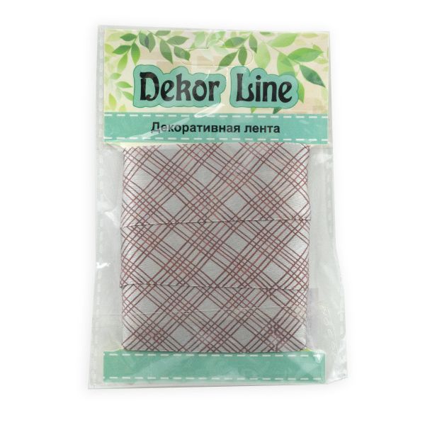 Лента атласная с рисунком Пересечение 25.0 мм / 3 метра, розовый, Globus