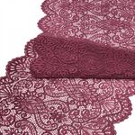 Кружево бельевое эластичное 240 мм / 25 м, 40992, цв.2925 розовый рубин, Kruzhevo