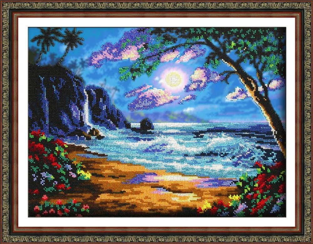 Набор для вышивания бисером Паутинка, В сиянии луны 28х38 см