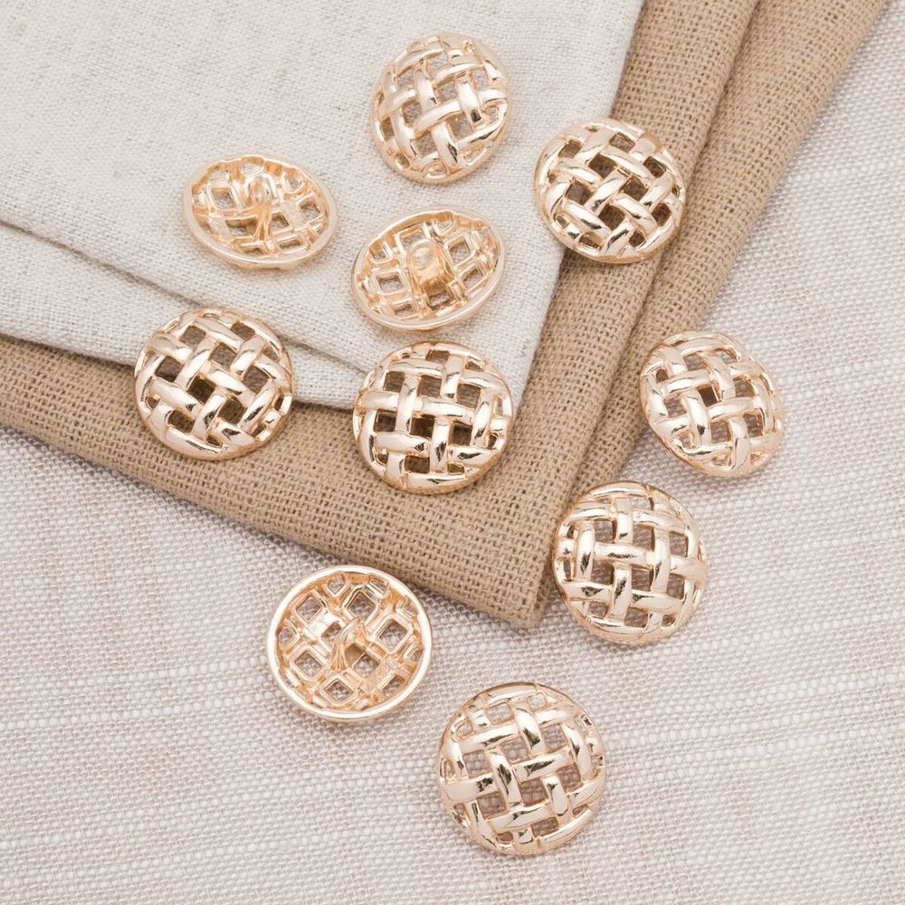 Пуговицы на ножке 28L=18 мм, металл, Gold (золотой), 10 шт, MP11